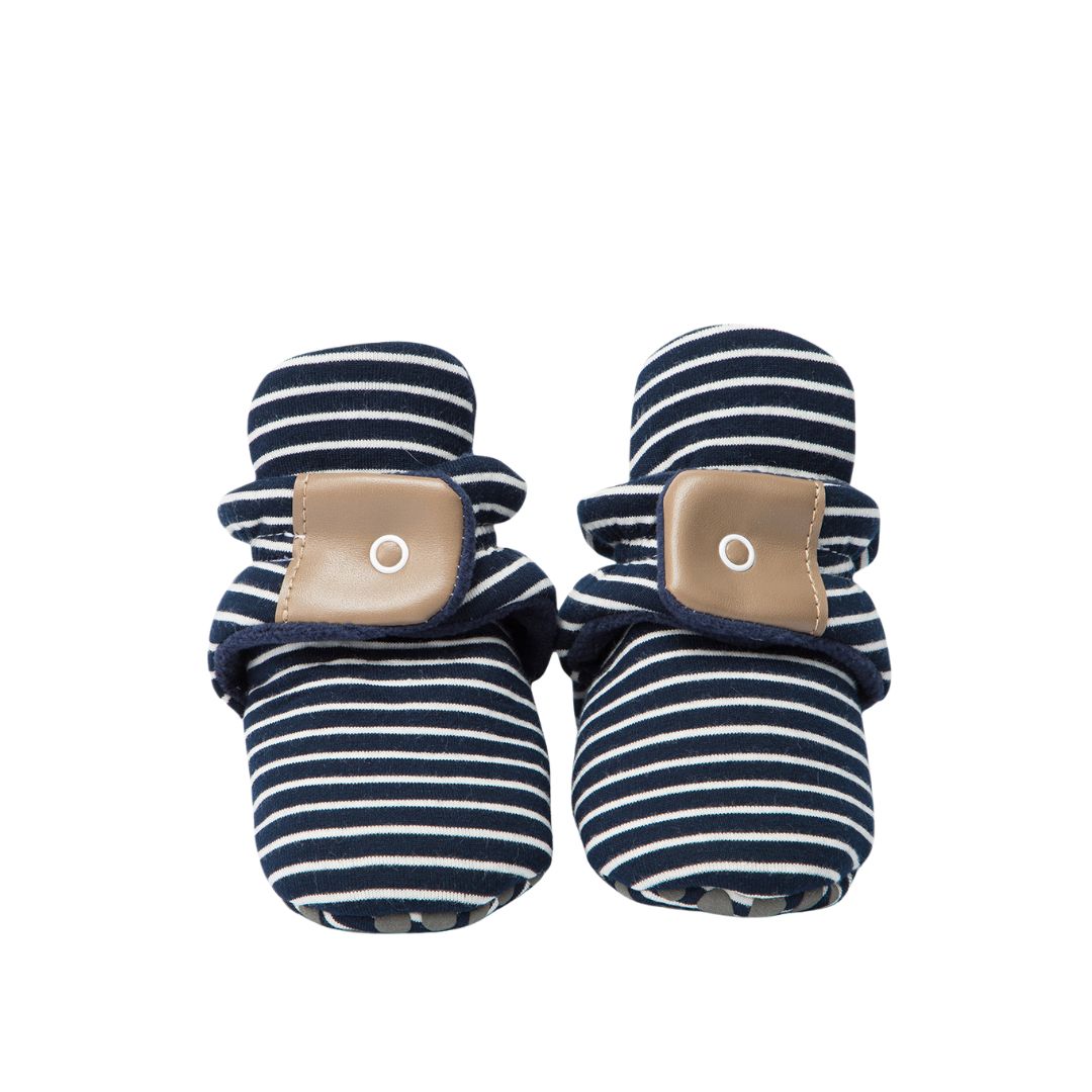 Cotton Baby Booties - Dark Blue Polar Feet