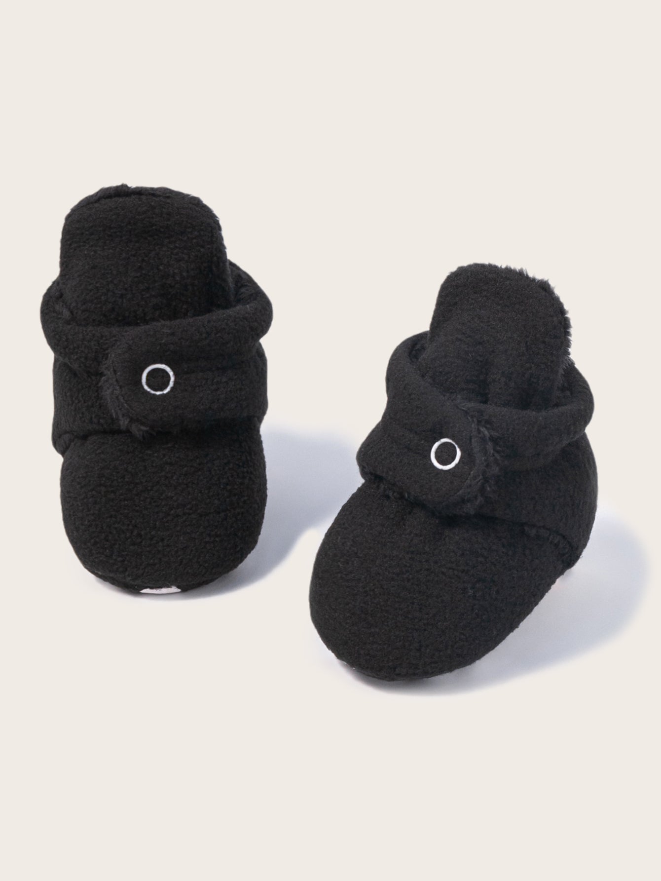 Fleece Baby Booties with Grippers - Black Polar Feet