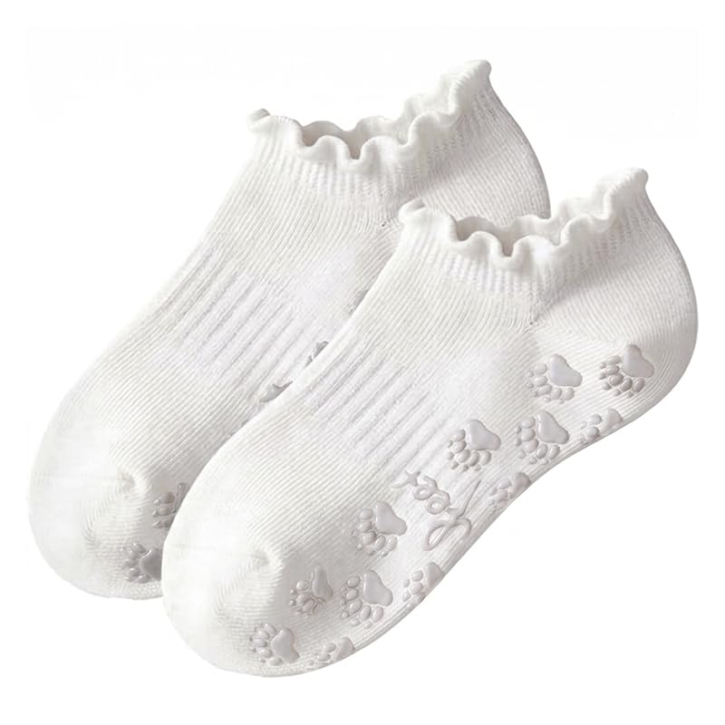 Polar Feet Ankle Yoga Socks in White - Non-Slip Sole - Photo 2