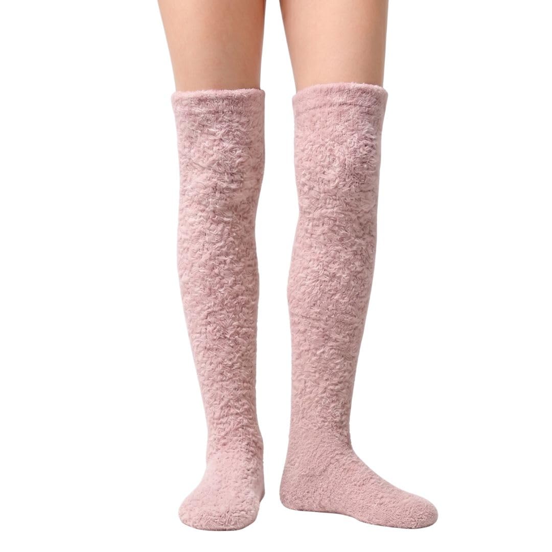 Women's Fuzzy Knee-High Socks 3-Pack - Terracotta, Peach & Sandy Tan - view 2