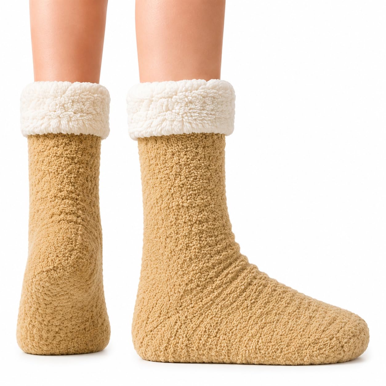 Women's Folded Teddy Fleece Socks 3-Pack - Yellow - view 1
