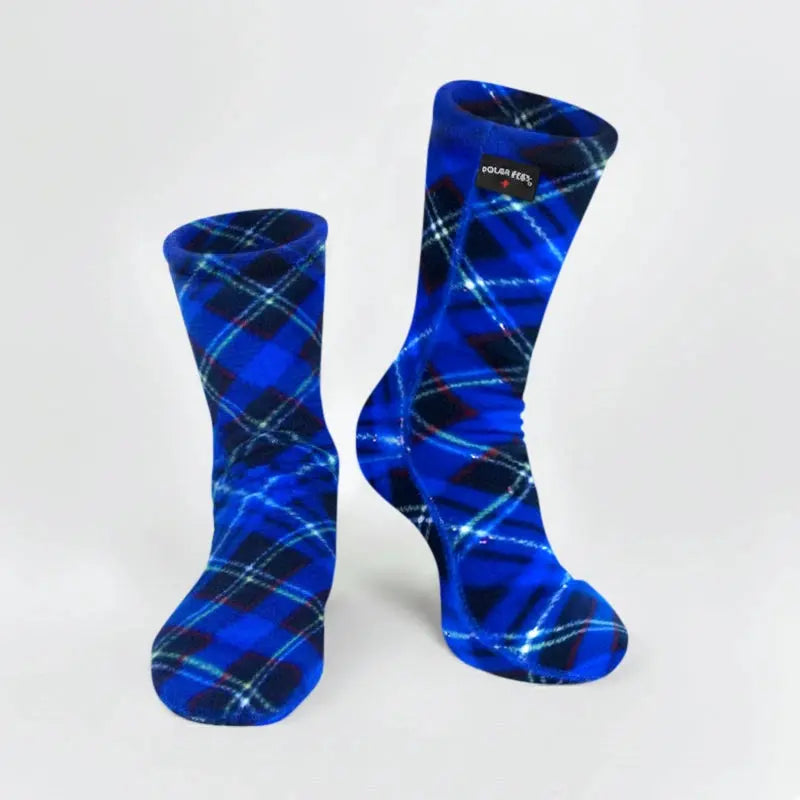 Polar Feet Fleece Socks - Blue Argyle Polar Feet