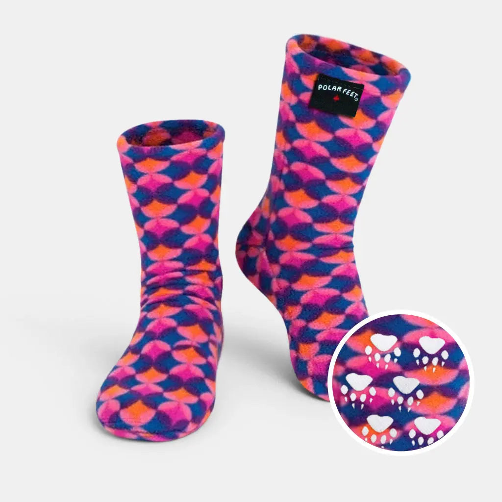 Kids' Nonskid Fleece Socks - Art Deco Polar Feet