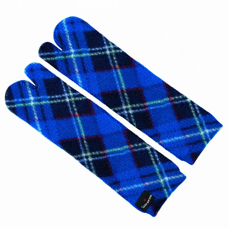 Polar Feet Fleece Tabi Socks - Blue Argyle Polar Feet