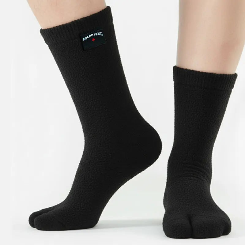 Polar Feet Fleece Tabi Socks - Black Polar Feet
