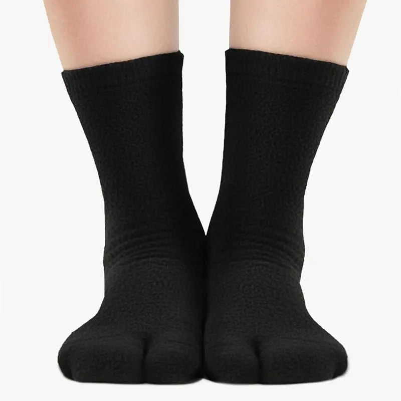 Polar Feet Fleece Tabi Socks - Black Polar Feet