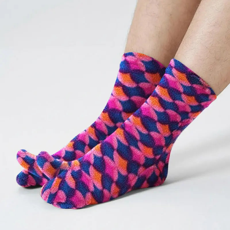 Polar Feet Fleece Tabi Socks - Art Deco Polar Feet