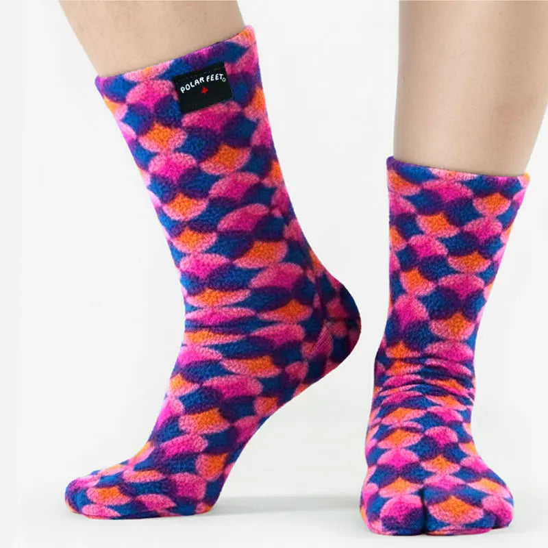 Polar Feet Fleece Tabi Socks - Art Deco Polar Feet