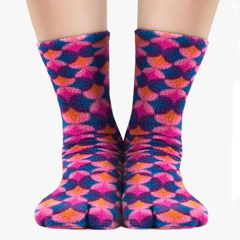 Polar Feet Fleece Tabi Socks - Art Deco Polar Feet