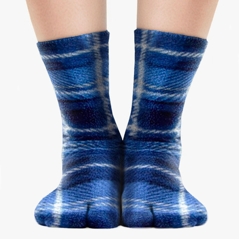 Polar Feet Fleece Tabi Socks - Flannel