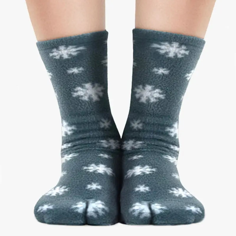Polar Feet Fleece Tabi Socks - Snow Polar Feet