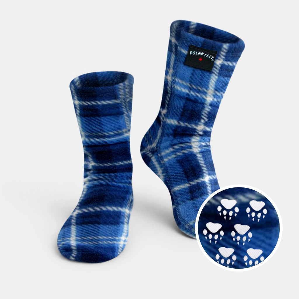 Polar Feet Fleece Socks - Blue Flannel
