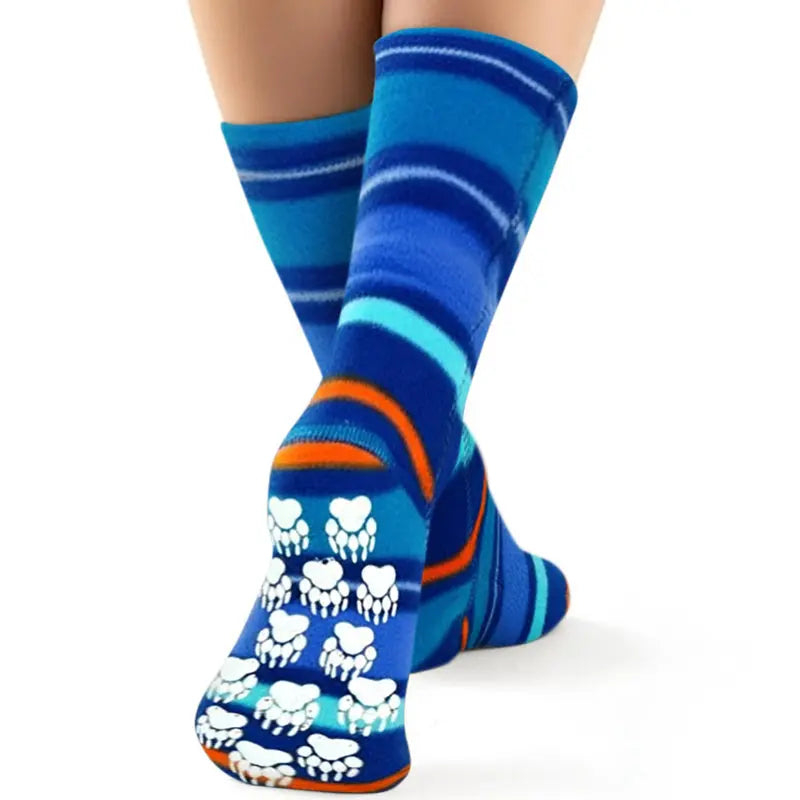 Kids' Nonskid Fleece Socks - Jazz Stripes Polar Feet