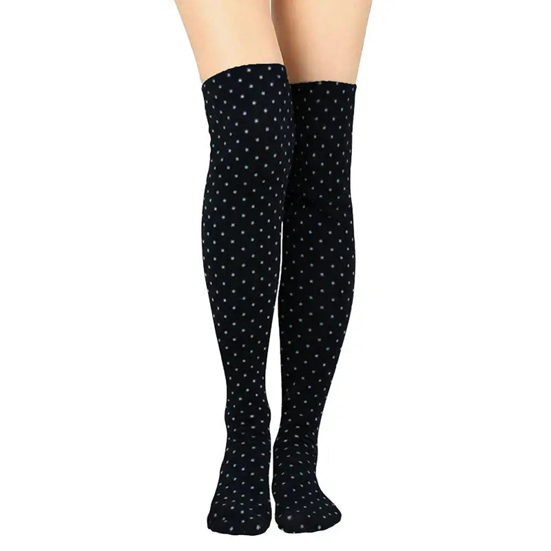Over The Knee Fleece Socks - Domino Polar Feet