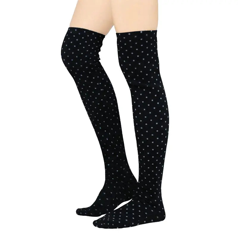 Over The Knee Fleece Socks - Domino Polar Feet