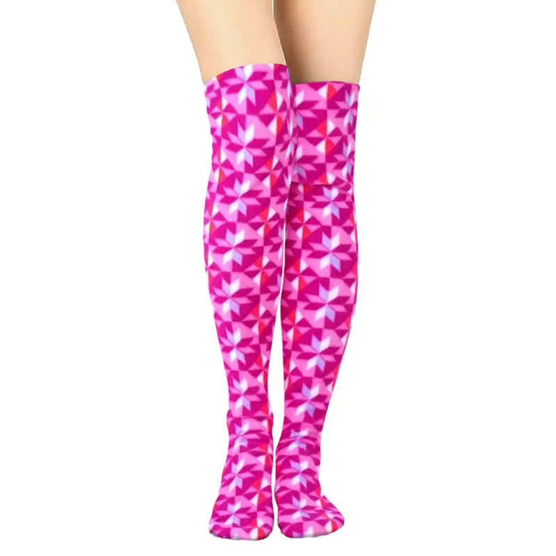 Over The Knee Fleece Socks - Kaleidoscope Polar Feet