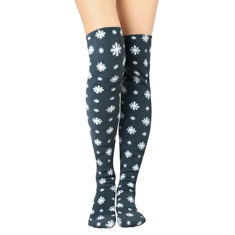Over The Knee Fleece Socks - Snow Polar Feet