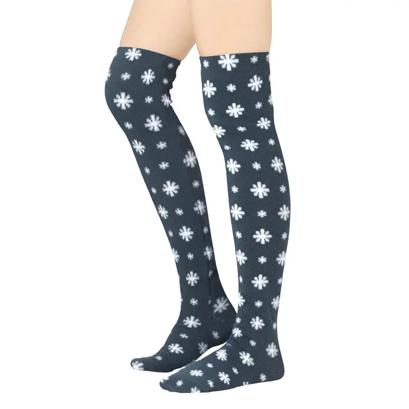 Over The Knee Fleece Socks - Snow Polar Feet