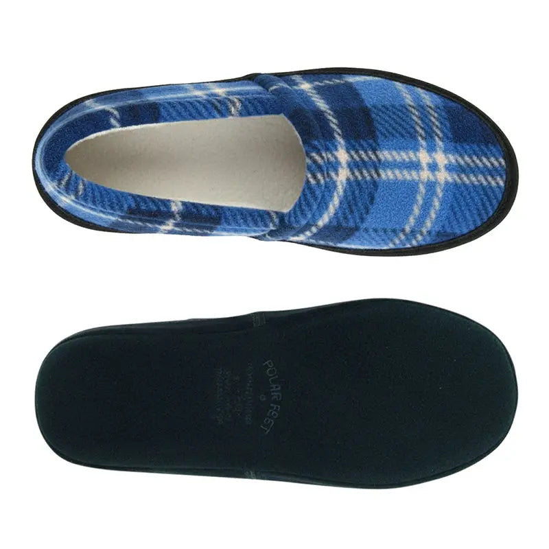 Polar Feet Men's Perfect Mocs Blue Flannel Polar Feet Ltd