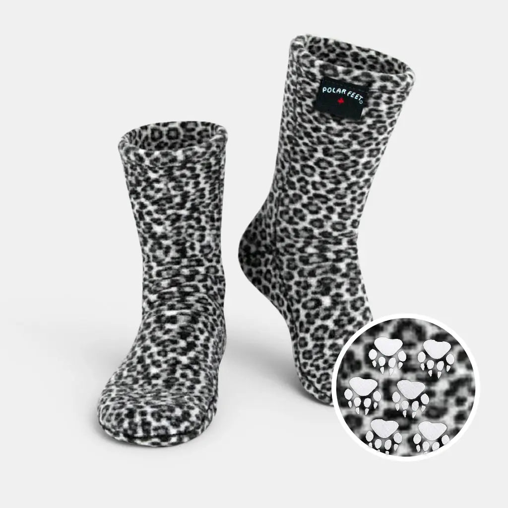Polar Feet Fleece Socks - Snow Leopard Polar Feet