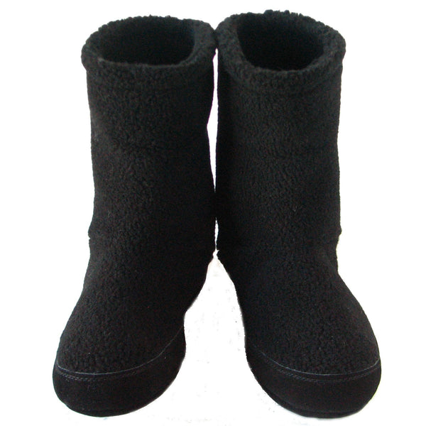 Mens black top slipper boots