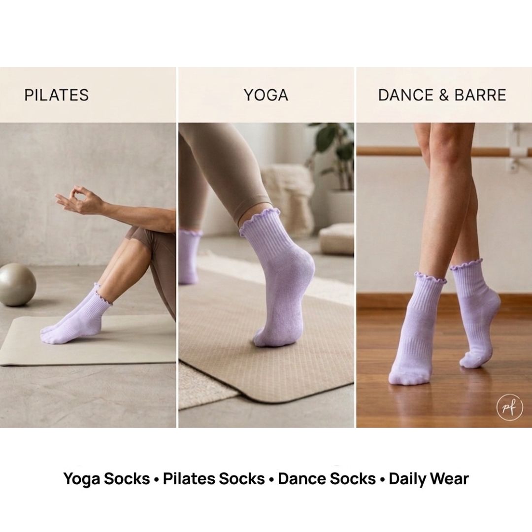 Crew Yoga Socks - Lavender Polar Feet