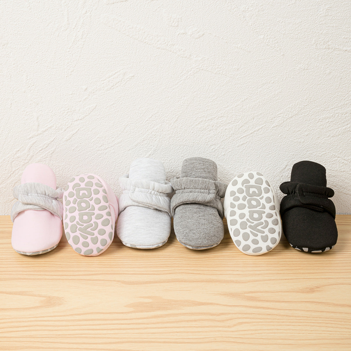 Fleece Baby Booties with Grippers - Black Polar Feet