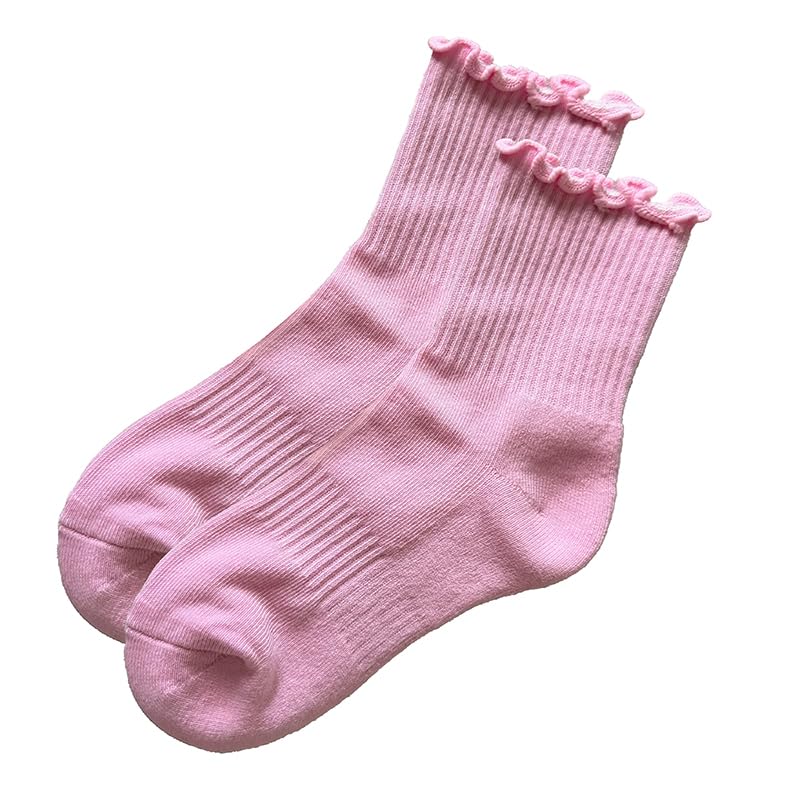 Polar Feet Crew Yoga Socks in Baby Pink - Regular Sole - Photo 3