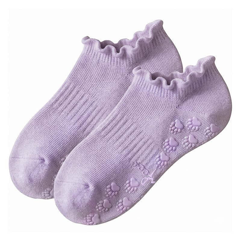 Polar Feet Ankle Yoga Socks in Lavender - Non-Slip Sole - Photo 2