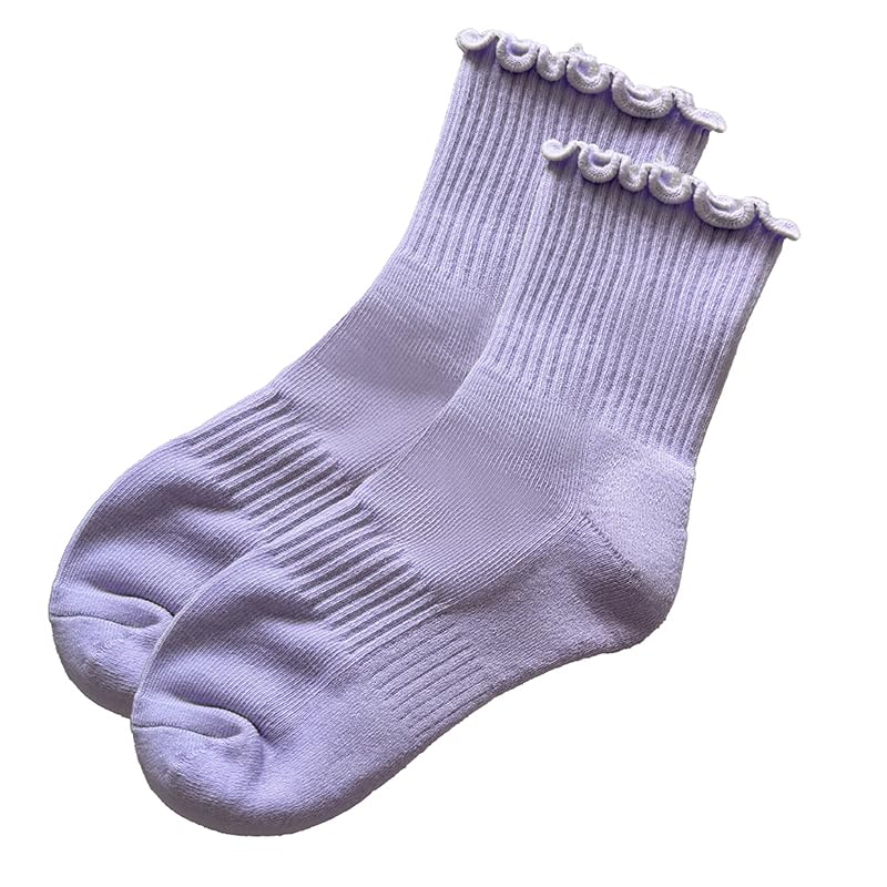 Polar Feet Crew Yoga Socks in Lavender - Regular Sole - Photo 2
