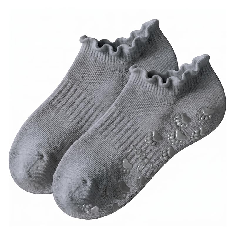 Polar Feet Ankle Yoga Socks in Cloud Grey - Non-Slip Sole - Photo 2