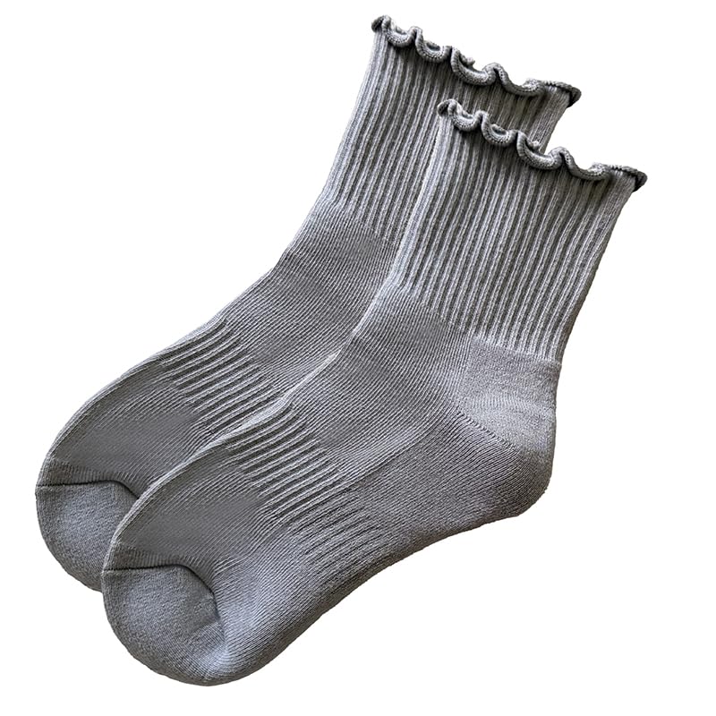 Polar Feet Crew Yoga Socks in Cloud Grey - Regular Sole - Photo 3