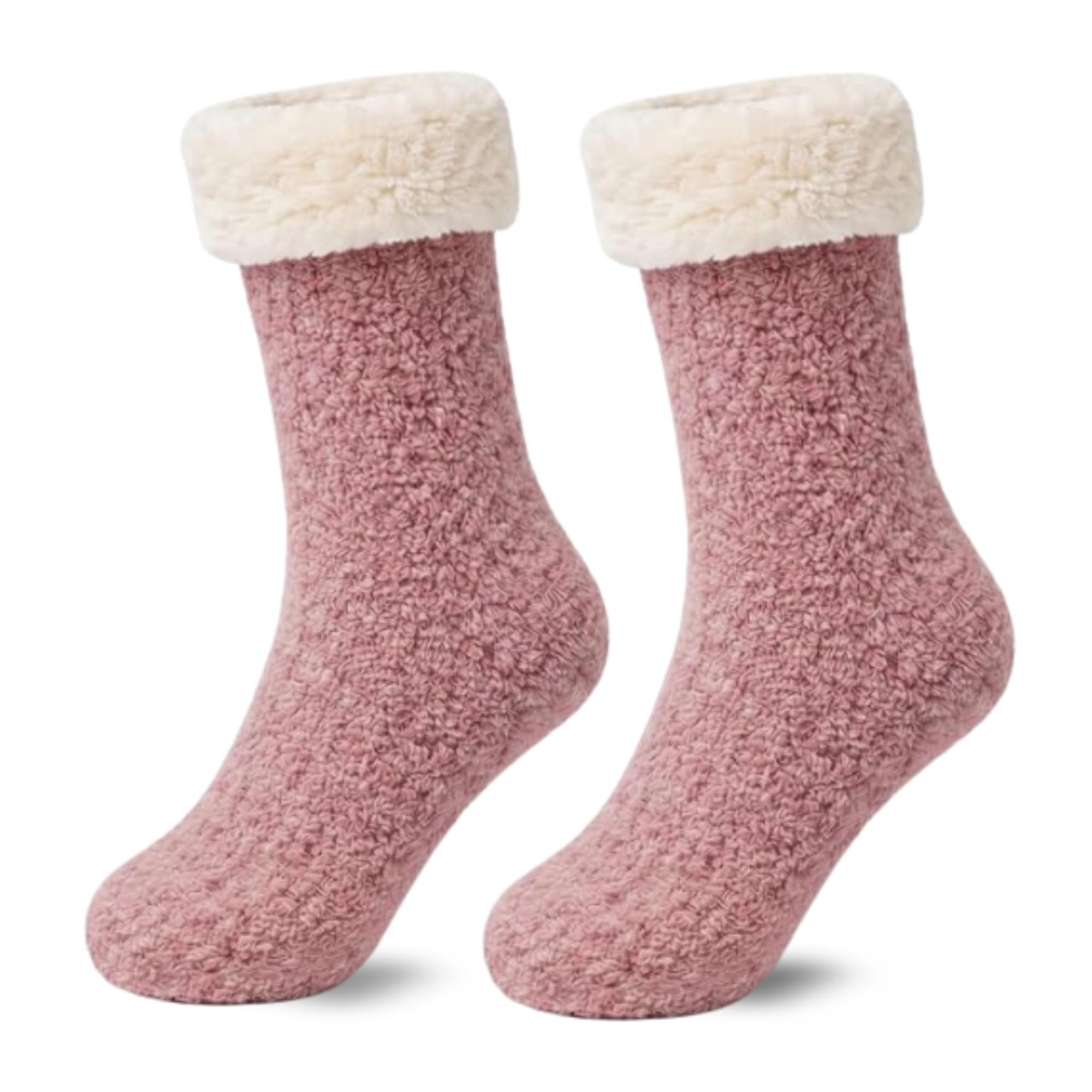 Women's Folded Teddy Fleece Socks 3-Pack - Dusty Rose - view 7