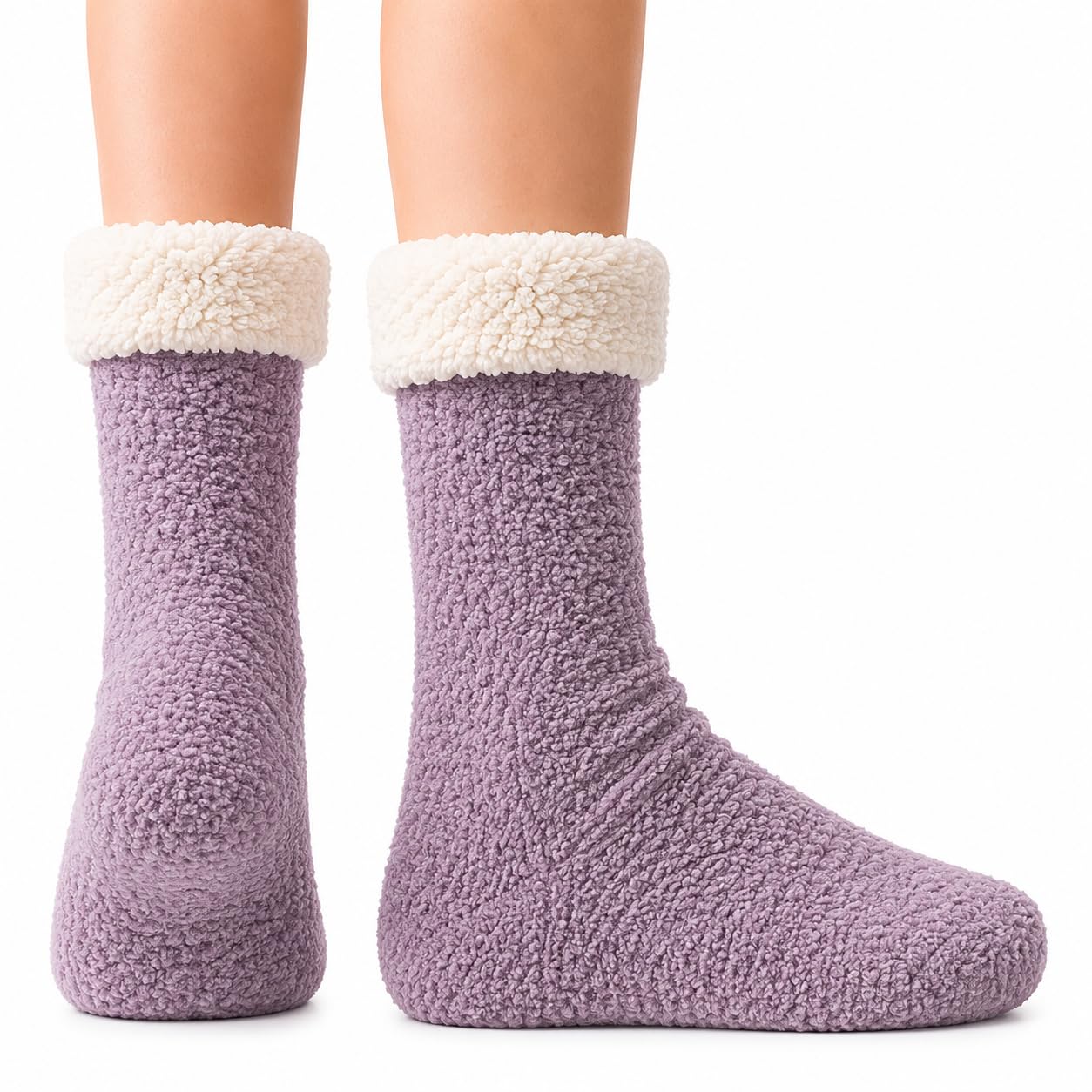 Women's Folded Teddy Fleece Socks 3-Pack - Lilac - view 1