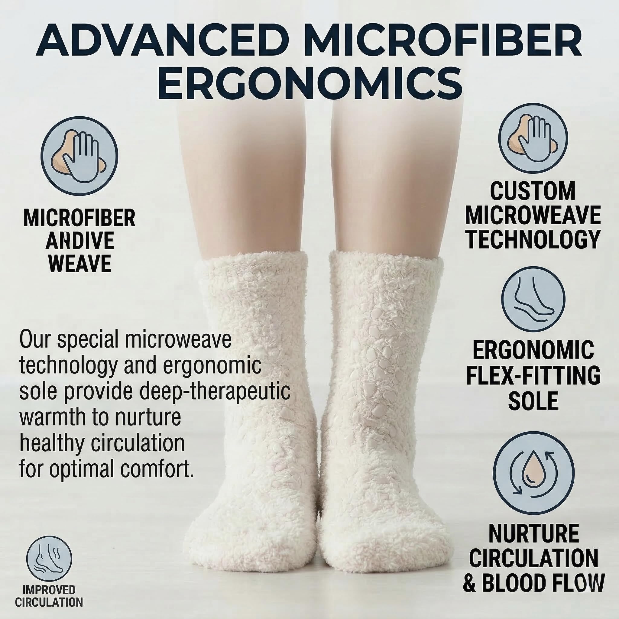 Non-Slip Fuzzy Crew Socks - Charcoal Gray | Polar Feet