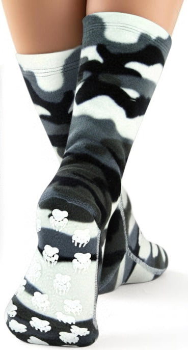 Kids' Nonskid Fleece Socks - Snow Camo