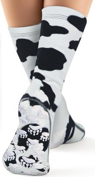 Kids' Nonskid Fleece Socks - Cow