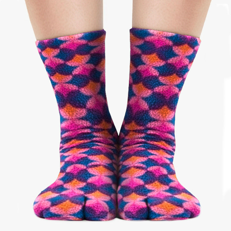 Polar Feet Fleece Tabi Socks - Art Deco