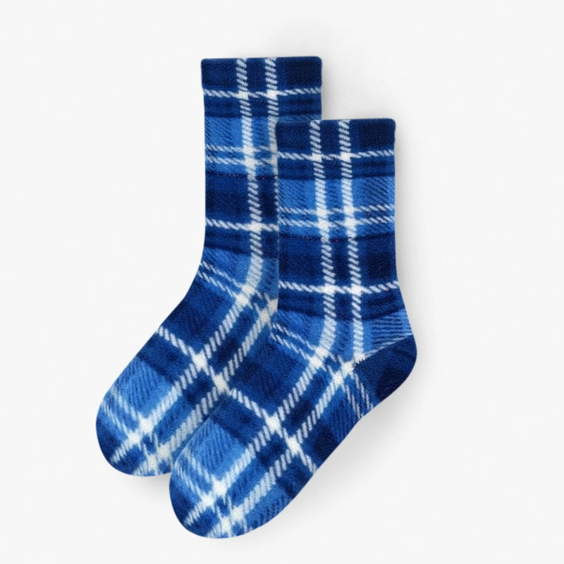 Polar Feet Fleece Socks - Blue Flannel