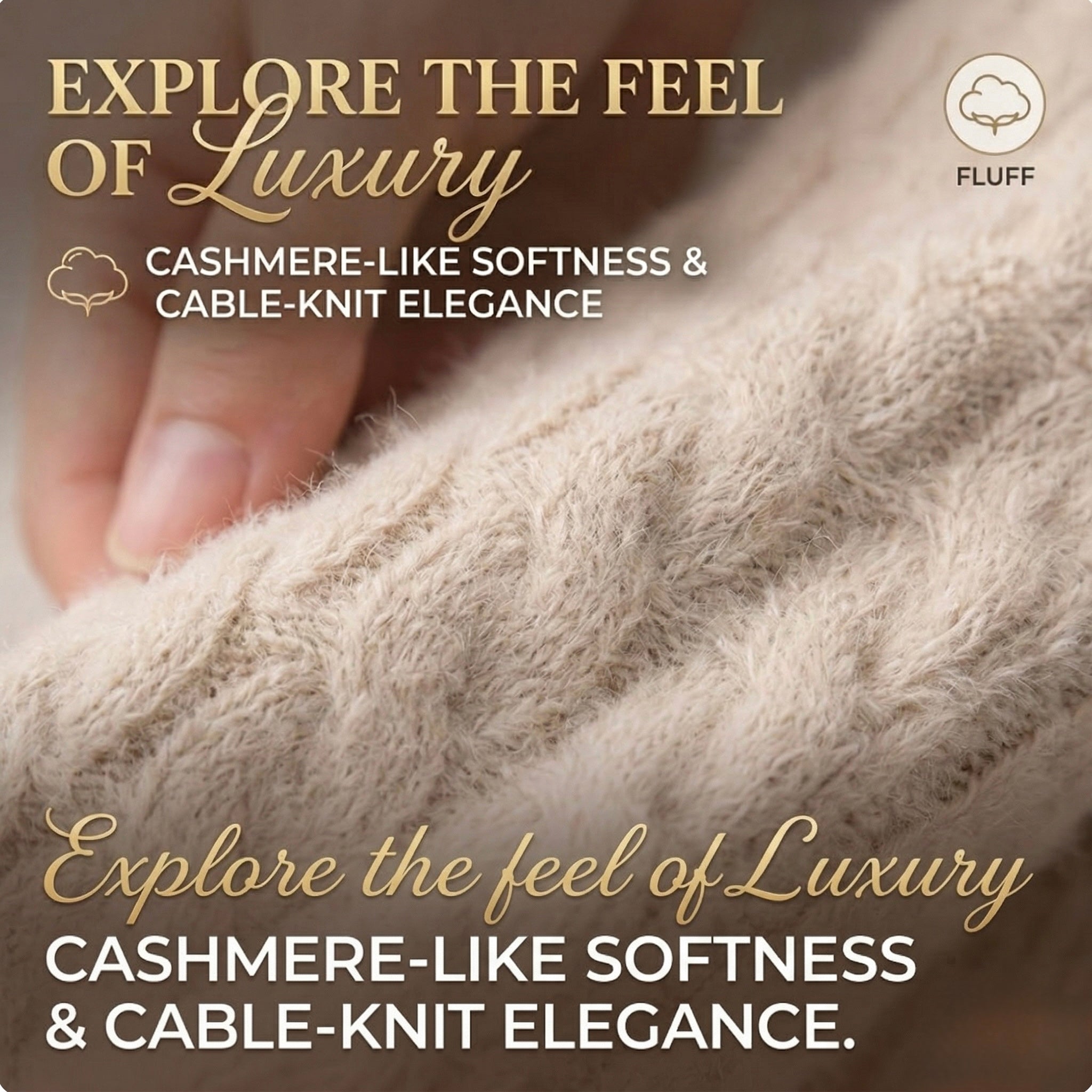 Cable Knit Over-the-Knee Socks - Gray/Pink/Tan Polar Feet