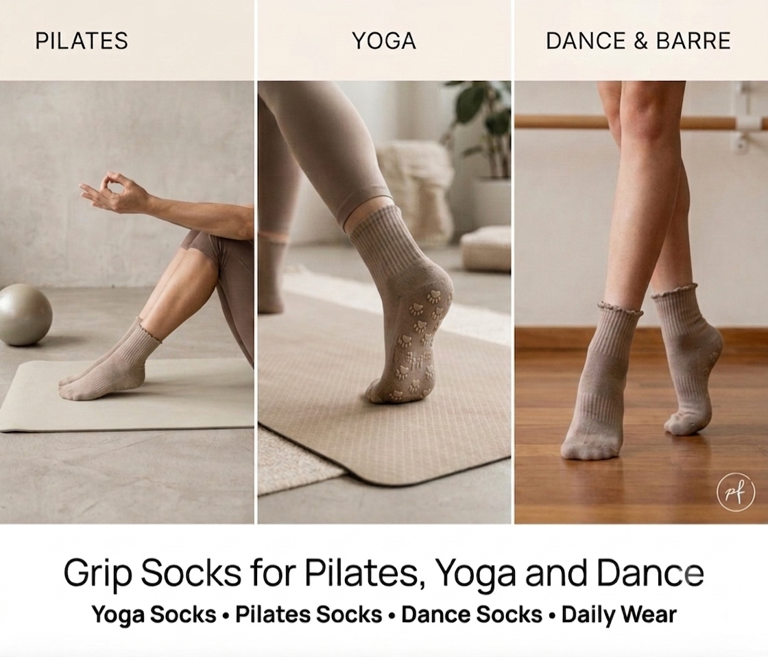 Crew Yoga Socks - Latte Polar Feet