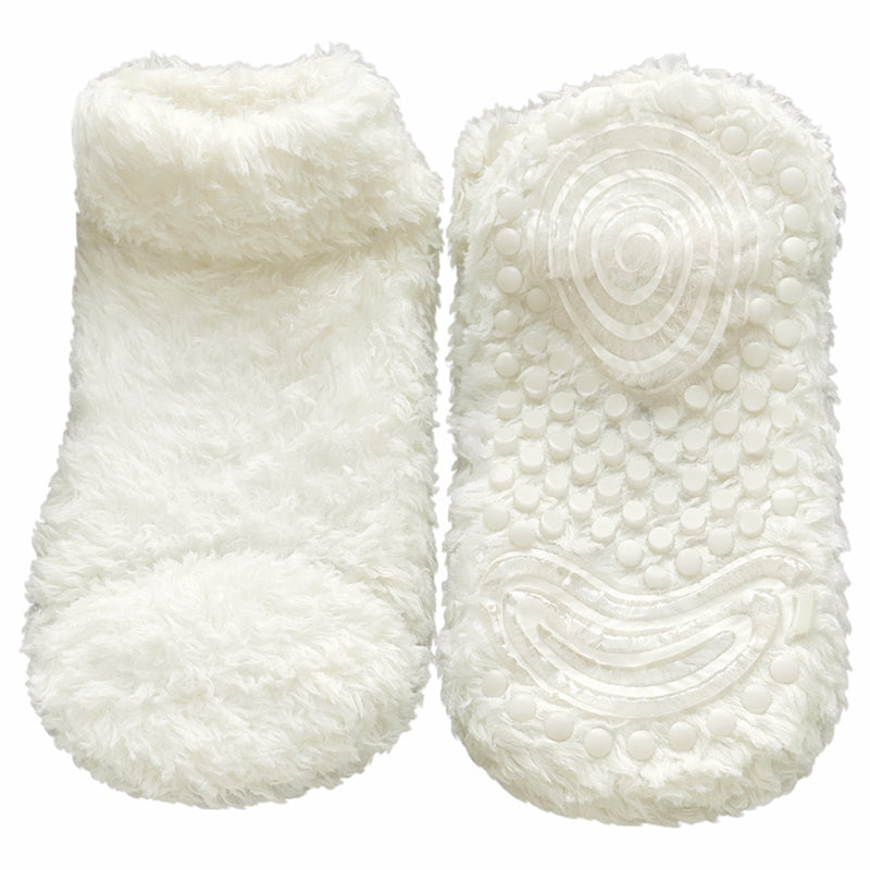 Fluffy Ankle Socks - Black/White/Khaki Polar Feet