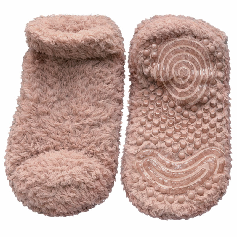 Fluffy Ankle Socks - Khaki/Brown/White Polar Feet