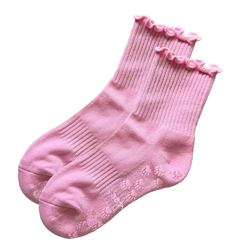 Crew Yoga Socks - Baby Pink Polar Feet