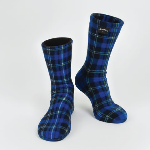 Polar Feet Fleece Socks - Blue Flannel