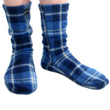 Polar Feet Fleece Socks in Blue Flannel Regular Sole