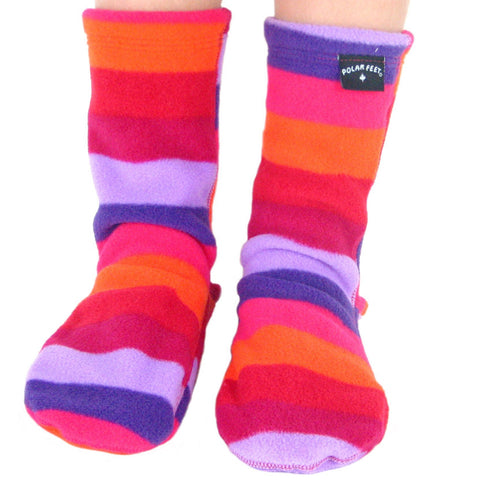 Kids' Nonskid Fleece Socks - Jelly Bean | Slipper Socks – Polar Feet® Ltd