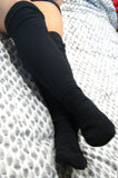 womens black fleece knee high socks by Polar Feet
