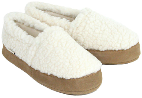 Polar Feet Women's Perfect Mocs in White Berber