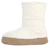 Polar Feet Women's Snugs Slippers in White Berber Left Side 